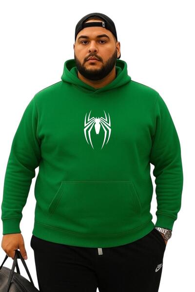 E-ROMA ÖRÜMCEK BASKILI BÜYÜK BEDEN SWEATSHIRT