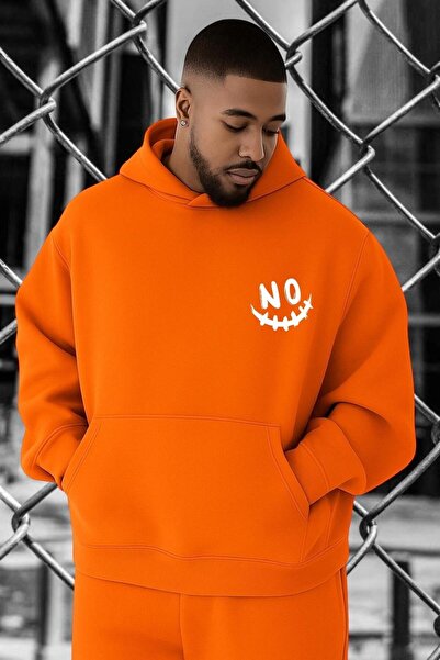 E-ROMA سويت شيرت بوجه مبتسم بدون طباعة مقاس كبير