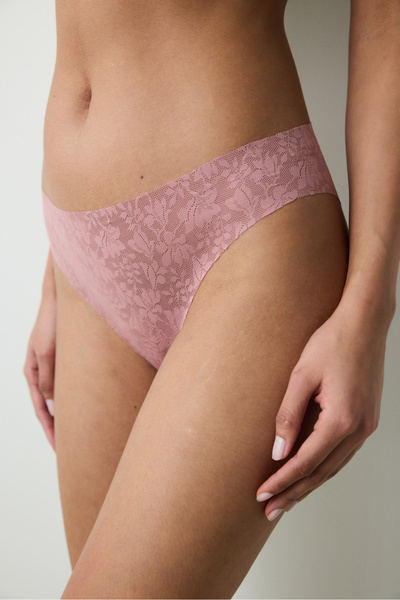 Penti Chiloți Dusty Rose cu dantelă tăiată cu laser