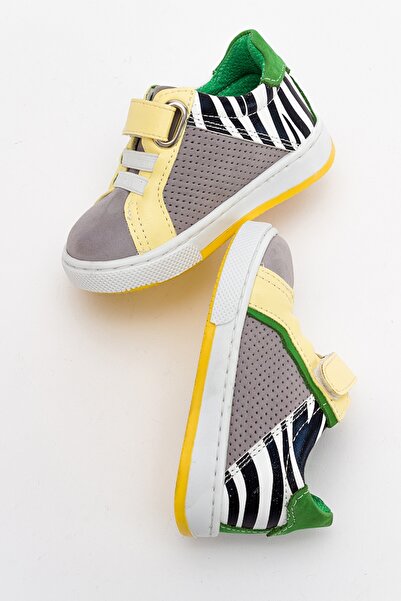 mnpc Erkek Çocuk Gri Hakiki Deri Günlük Ayakkabı