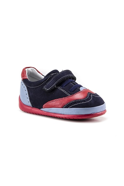 mnpc Unisex Children's Navy-Red-Sax Leather First Step Shoes with Orthopedic Support