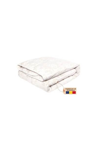 Boema Home Deco Duvet with goose down and feather, 180 x 200 cm, White with silver roses