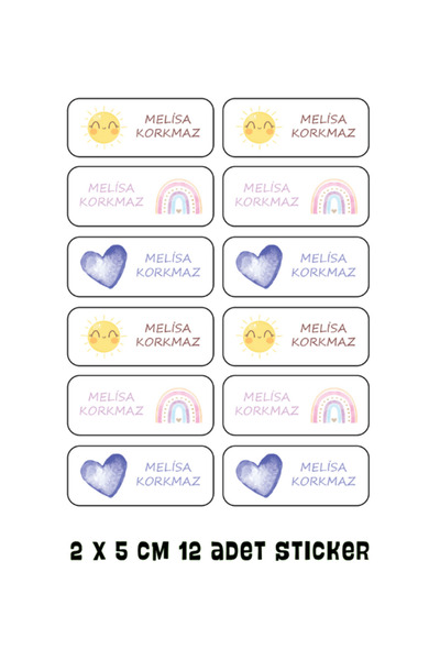 ST Design Kişiye Özel İsimli Okul, Kreş Etiketi, Kalem Etiketi, Defter Etiketi, Kitap Etiketi