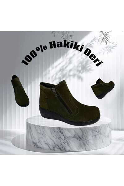 POOMA 2322 Haki Deri Süet Bot