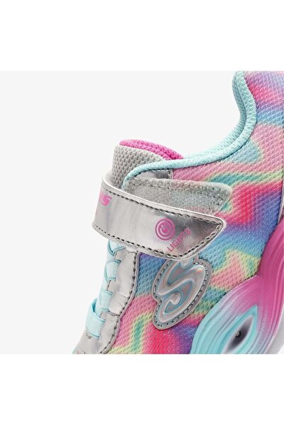 SKECHERS Twisty Glow - Sorbet Swirl 303716L Ortopedik Işıklı Çocuk Spor Ayakkabı GRİ