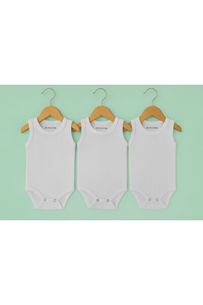 KA-HA Giyim Set of 3 100% Cotton Snap Fastener Baby Bodysuit - Bodysuit / Ath...