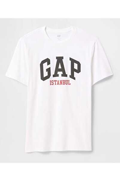 GAP Ανδρικό λευκό μπλουζάκι με λογότυπο Istanbul για καθημερινή χρήση