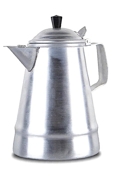 abutair بكرج ألومنيوم لغلي القهوة والحليب مع غطاء سعة 2500 مل