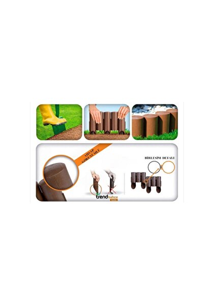 trendbahce Plastik Çim Bordürü 2.3 Metre Çim Ayırıcı Yeşil