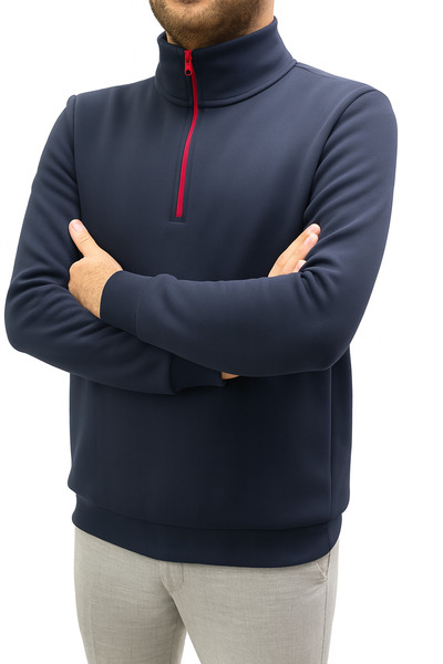 Mekaizen Bato Yaka Yarım Fermuarlı Sweatshirt İş Kıyafeti (10 Adet) – Özel İs...