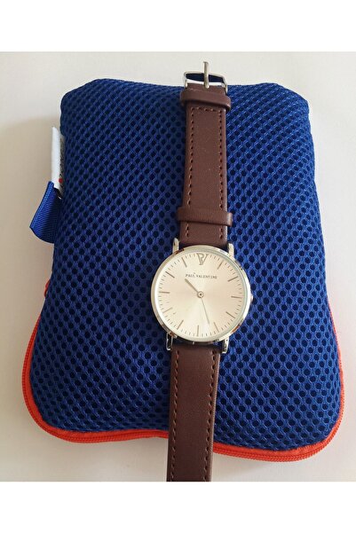 Mahi Max Mavi Makyaj Çantası & Deri Kordonlu Kol Saati Hediyeli