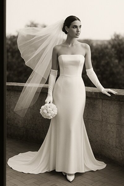 Love Story Bridals BELLA GAYA Kare Yaka Gelinlik & Nikah Elbisesi