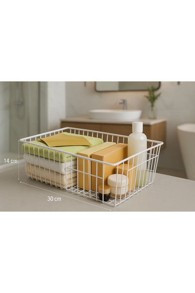 Feronyahome & Garden Συρμάτινο καλάθι οργάνωσης ειδών μπάνιου και κουζίνας απ...