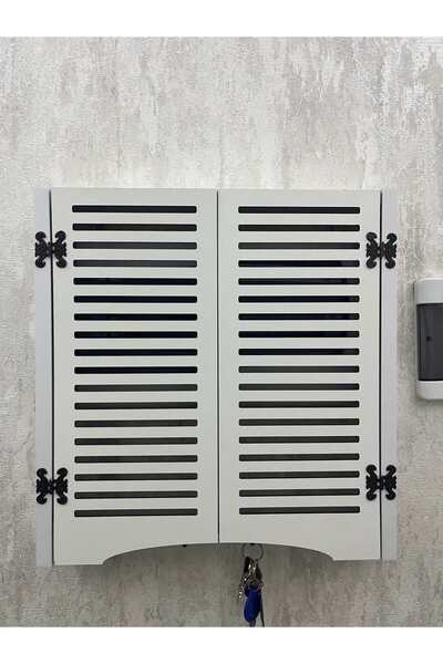 AA AHŞAP Elektrik Pano Düzenleyici Duvar Düzenleyici Ahşap Dekoratif Beyaz Kutu Anahtarlık Düz Çizgi