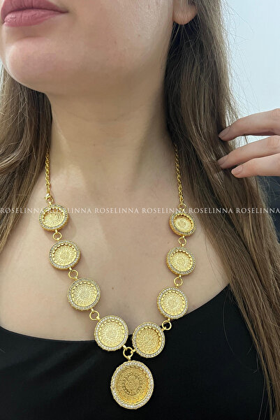 ROSELİNNA 8 أرباع ونصف قلادة سلسلة اوجير الصلب |   الطراز الكلاسيكي