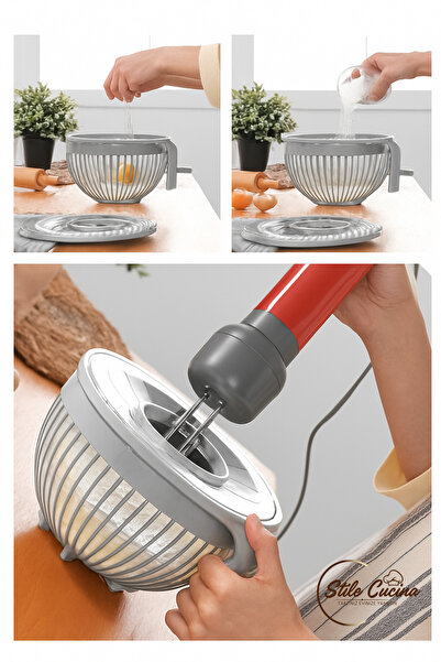Stile Cucina Linea Covered Mixer Bowl 3 Liters Gray