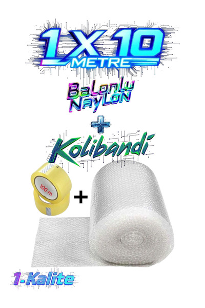 HBNC 1 Adet Kolibandı 100 Cm X 10 Metre Balonlu Naylon Patpat Eşya Koruma Nay...