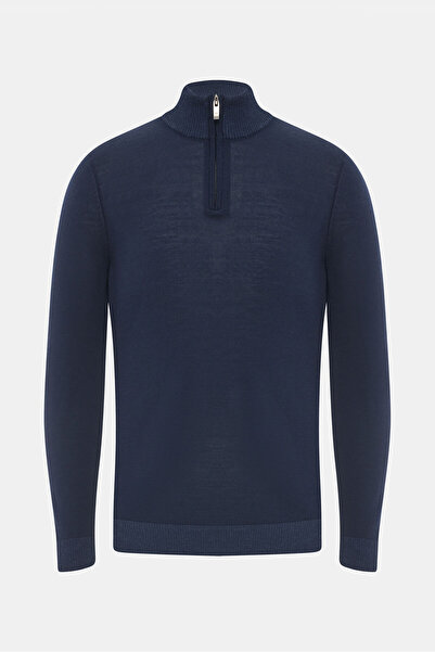 W Collection LACİVERT UZUN KOLLU KAZAK