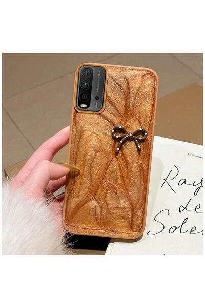 Pro Aksesuar Xiaomi Redmi 9T Uyumlu Kılıf Fionklu Silikon Kılıf Kahverengi