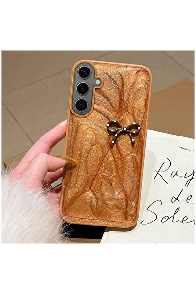 Zebana Samsung Galaxy S24 Uyumlu Kılıf Fionka Silikon Kılıf Kahverengi