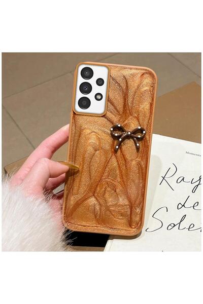 Zebana Samsung Galaxy A33 5G Uyumlu Kılıf Fionka Silikon Kılıf Kahverengi