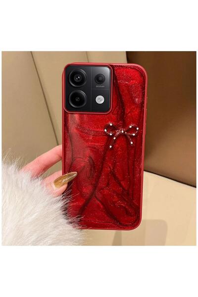 Pro Aksesuar Xiaomi Redmi Note 13 Pro 5g Compatible Case Bowknot Silicone Case Red