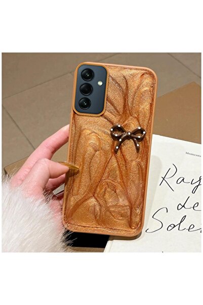 Zebana Samsung Galaxy A34 Uyumlu Kılıf Fionka Silikon Kılıf Kahverengi
