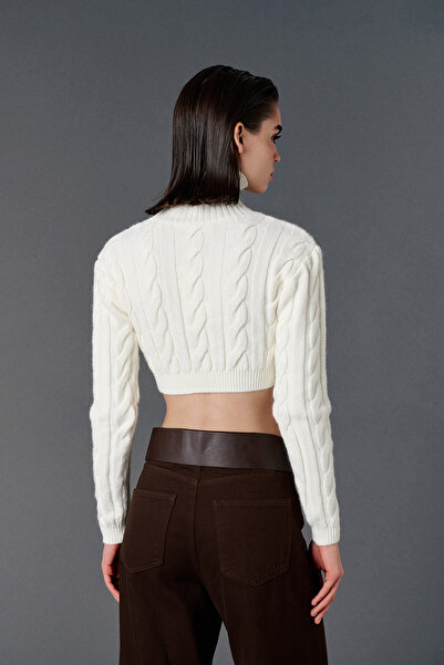 VATKALI Turtleneck Knitted Crop Sweater