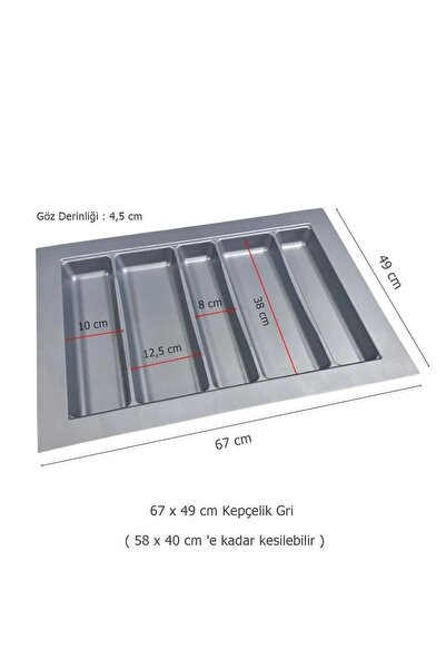 GörSeç 67X49 cm - Drawer Organizer, 67 cm Spoon Holder, 67 cm Ladle (Can Form a 57X40 cm)