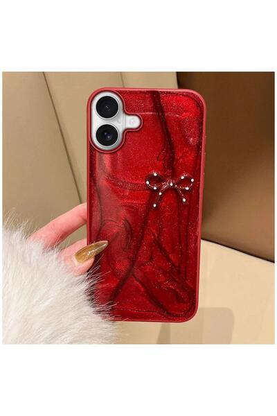 Zebana Apple iPhone 17 Uyumlu Kılıf Fionka Silikon Kılıf Kırmızı