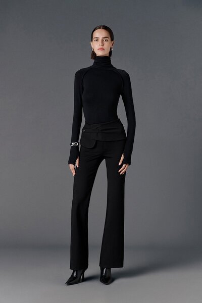 VATKALI İspanyol paça noir pantolon