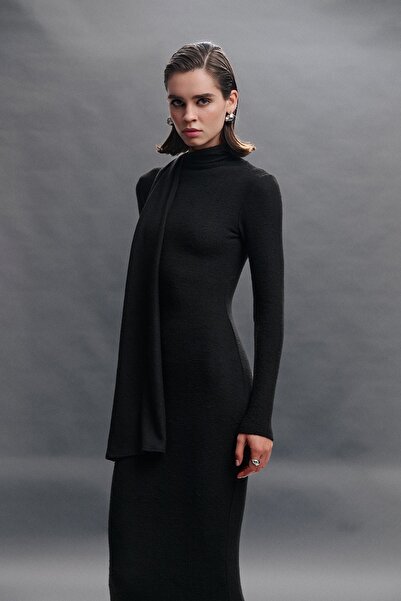 VATKALI Şal yaka maxi elbise - Exclusive Collection