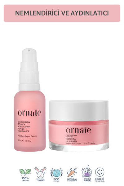 ORNATE Tüm ciltler için Nemlendirici Aydınlatıcı Hyaluronik Asit Peptit içere...