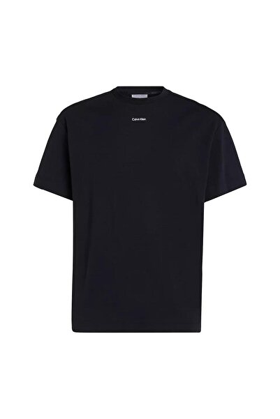 Calvin Klein Erkek Logolu Kısa Kollu Pamuklu Siyah T-Shirt K10K112487-BEH