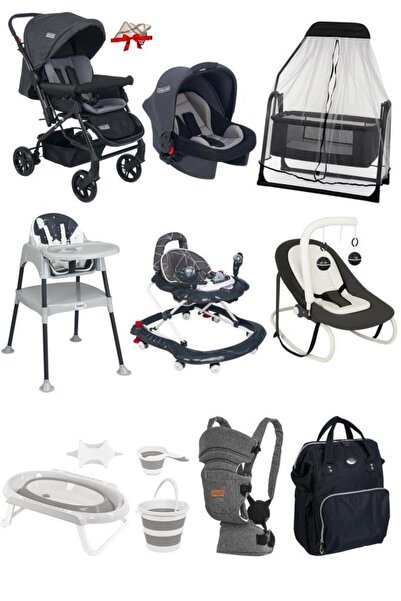 Calvin Baby 14 Parça Çeyiz Seti BebekArabası,Puset,Anakucağı,Yürüteç,Mamasandalyesi,Beşik,Kanguru,Çanta,Küvettkm