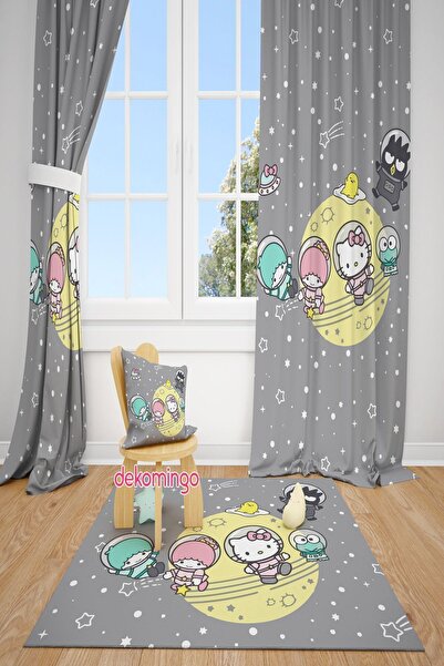 dekomingo Sanrio siva zavjesa za bebe i dečiju sobu - Lik komada - 2 krila