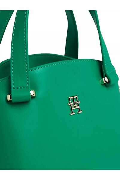 Tommy Hilfiger Women's Solid Color Logo Green Shoulder Bag AW0AW15968-L4B