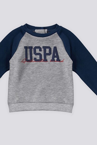 U.S. Polo Assn. U.S. Polo Assn Gray Melange Pocket Detail Baby Set of 2