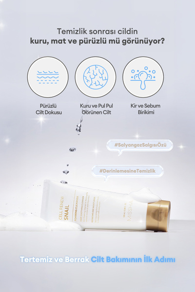 Missha Salyangoz Özlü Temizleme Köpüğü Super Aqua Cell Renew Snail Cleansing Foam 100ml