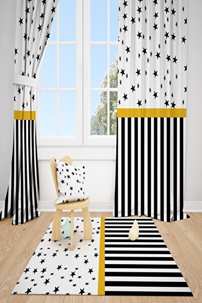 dekomingo ستارة خلفية لغرفة الأطفال على شكل نجمة صفراء مكونة من 2 أجنحة