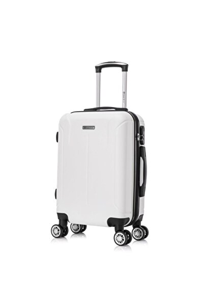 Quasar & Co. Troler de cabina Smart,55x37x20cm,Troller bagaj de mana,valiza cabina,4 roti duble,cifru,ABS,Alb