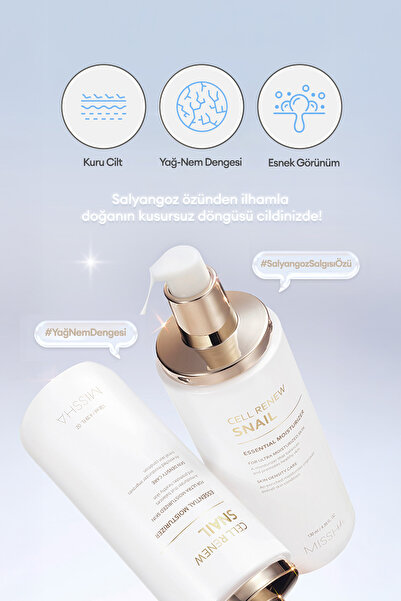 Missha Salyangoz Özlü Nemlendirici Emülsiyon Super Aqua Cell Renew Snail Essential Moisturizer 130ml