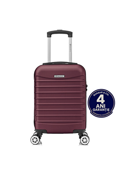 Quasar & Co. Troler de cabina Line,40x30x20cm,Troller bagaj de mana,valiza cabina,roti detasabile,cifru,Visiniu