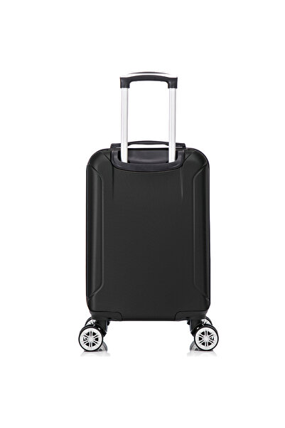 Quasar & Co. Troler cabina avion,Quasar & Co.®,Model Smart,maner telescopic,cifru,55x37x20cm,ABS, negru