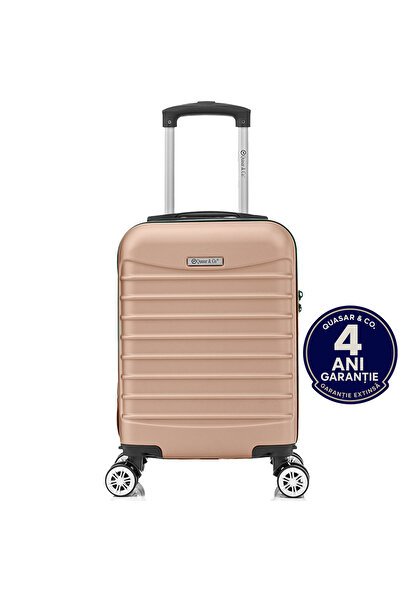 Quasar & Co. Troler De Cabina Line,40x30x20cm,troller Bagaj De Mana,valiza Cabina 4 Roti Detasabile,cifru,crem