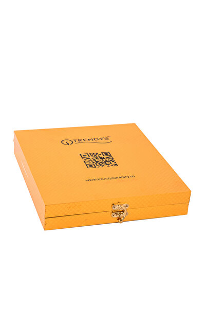 Trendy's Set of 16 stainless steel cutlery, TRENDY'S, green-gold