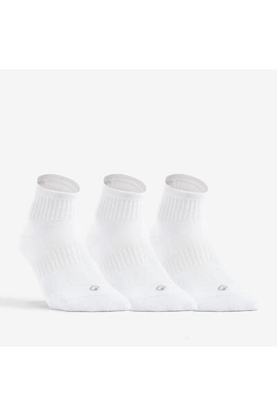 Decathlon Κάλτσες τένις Artengo - Κάλτσες μεσαίου μήκους - Unisex - 3 ζευγάρια - Λευκές - Rs 500