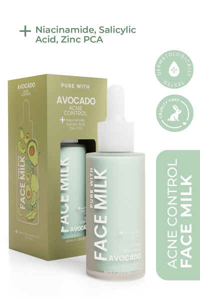 Pure With Avokado Özlü Akne/Leke Karşıtı Onarıcı Yüz Sütü 150 ml (Niacinamide...