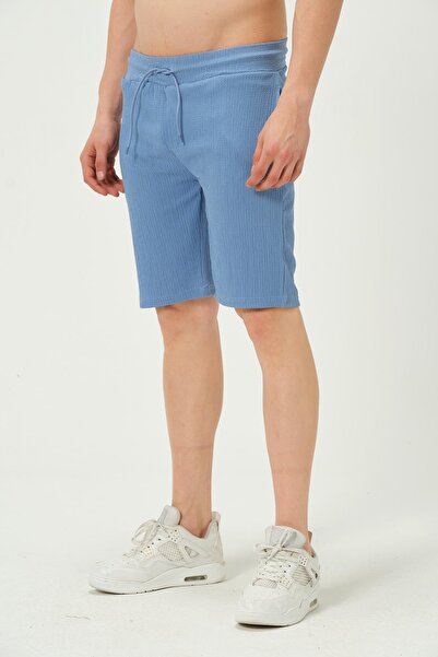 1434 Polo State Μπλε ανδρικό σορτς Regular Fit - Crinkle Fabric