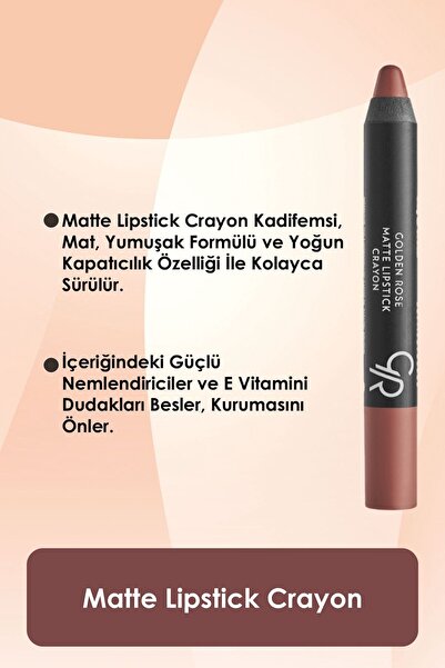 Golden Rose Matte Lipstick Crayon - 14 - Mat Ruj